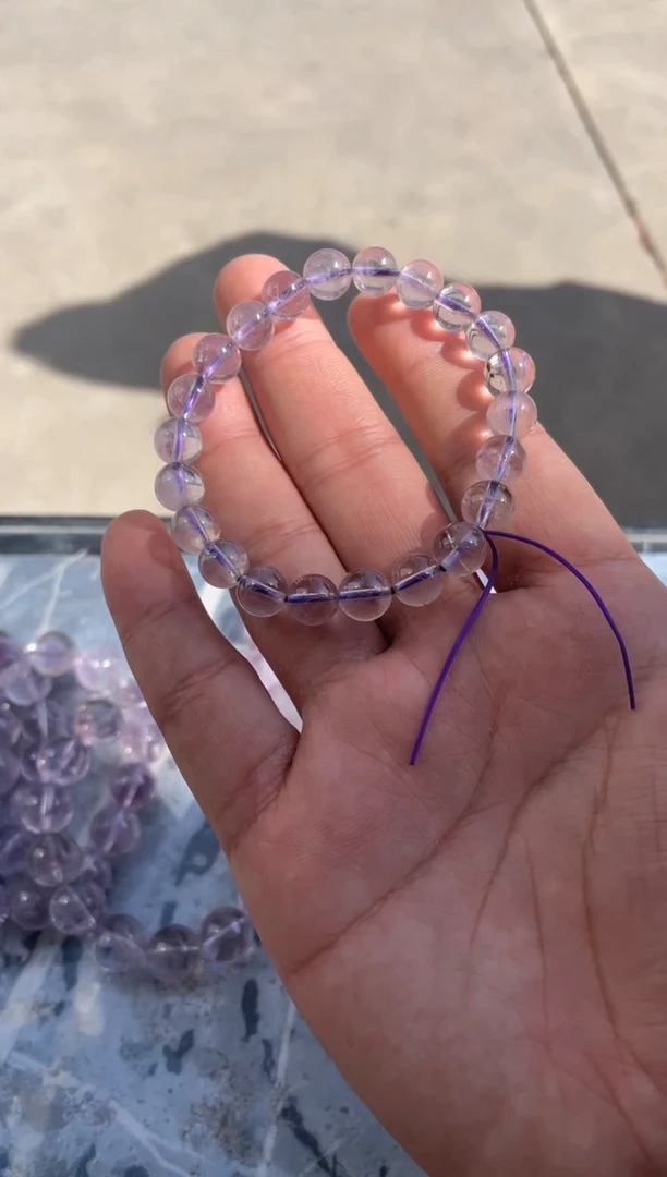 【闪购商品】水晶珠子手串未镶嵌卡9mm左右珠子手串薰衣草紫水晶