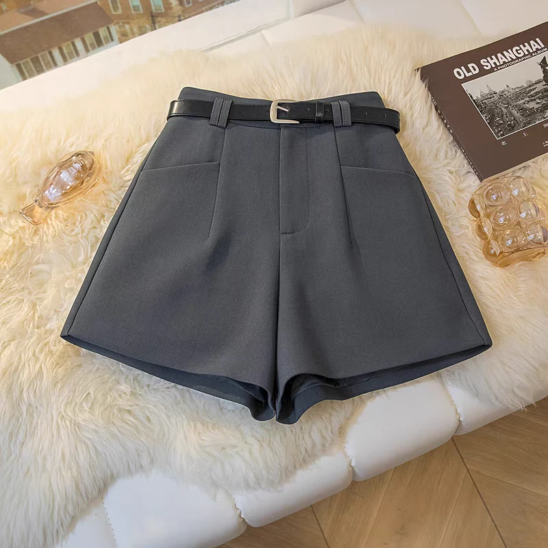 胖mm休闲西装短裤女2025宽松显瘦高腰a字阔腿裤外穿百搭靴裤