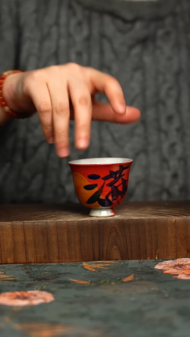杯釉下彩手工手绘同款陶器