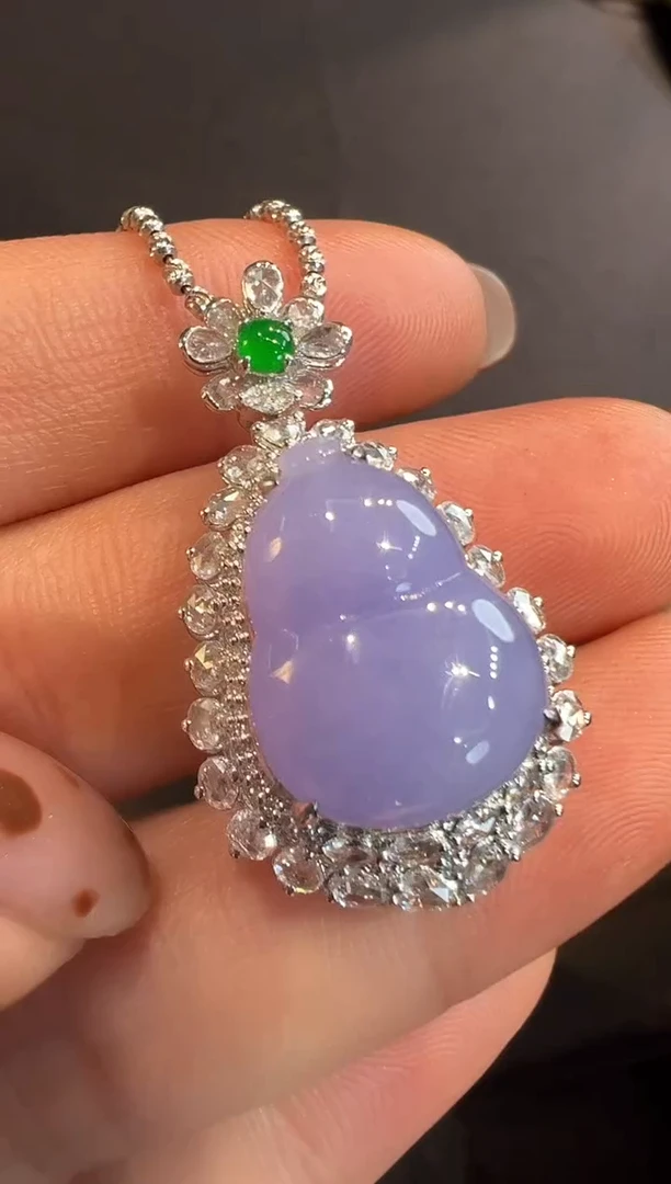 吊坠(不含链)18K金镶嵌翡翠AL6