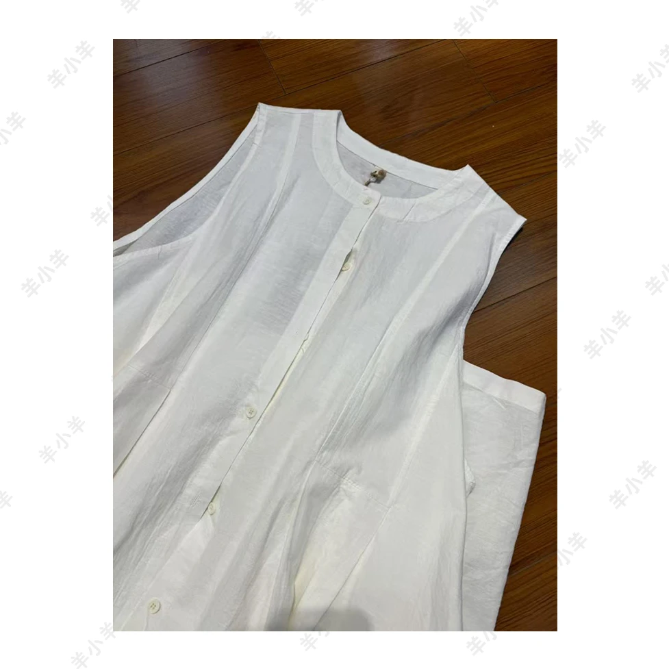 【羊小羊】182泊尘 春夏纯色叠穿无袖连衣裙宽松日系背心裙