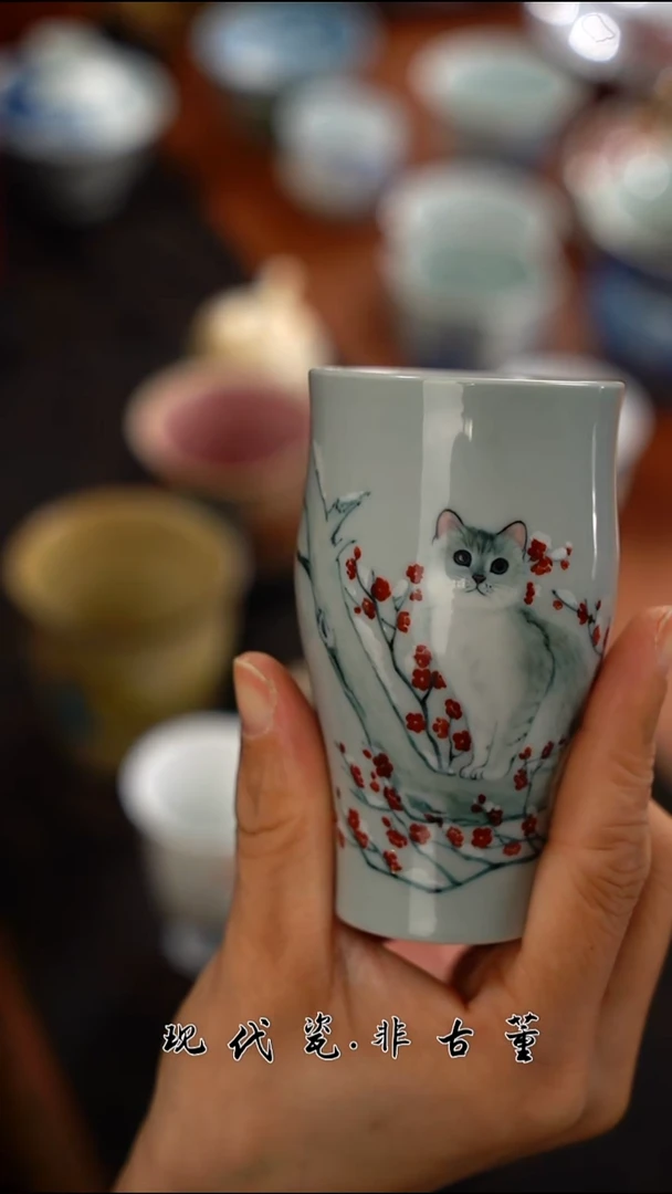 （售后需完整开箱视频）正春堂雪瑶@@猫咪手握杯
