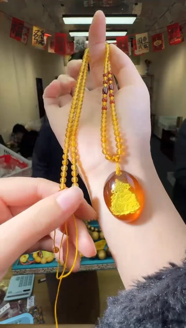 琥珀颈饰未镶嵌多样性发一件 348