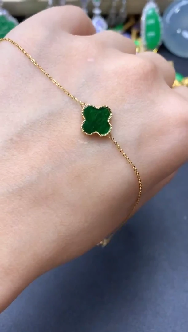 18K金镶嵌手链翡翠103-中国好珍宝