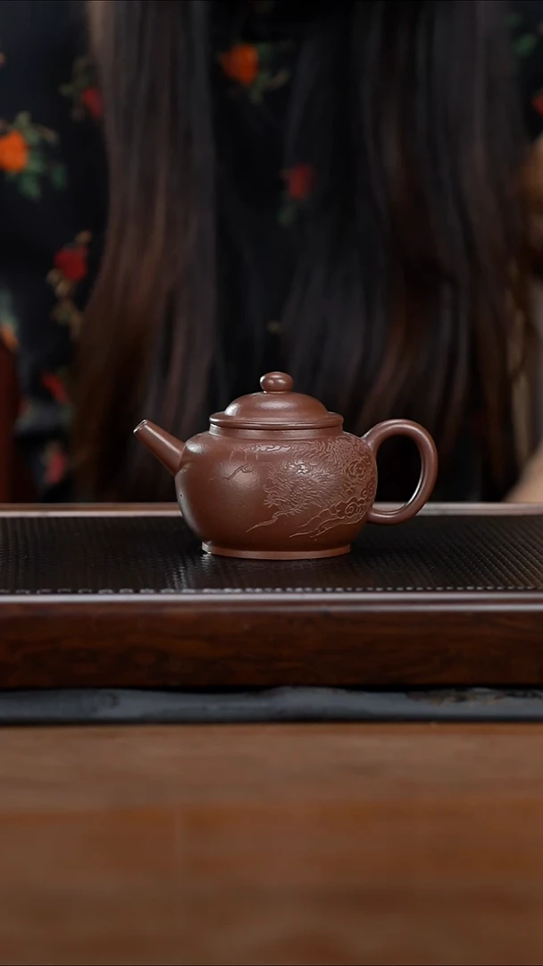 茶壶紫砂210cc黄龙山原矿紫泥宫灯25