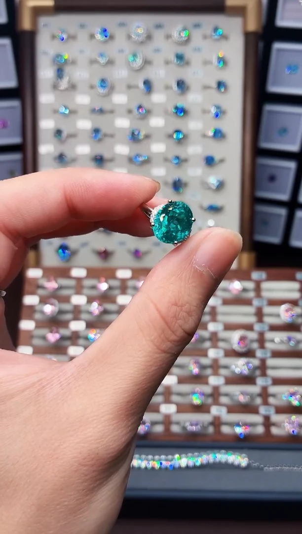 无925银轻奢帕拉伊巴色女神戒