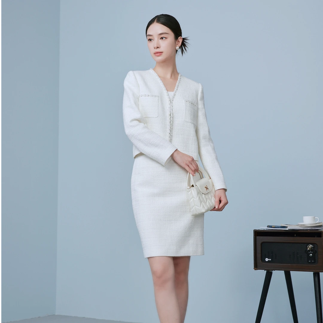 【晨粉专享价】2025年新款米白色时尚气质短外套-MOGB02WJK032W31