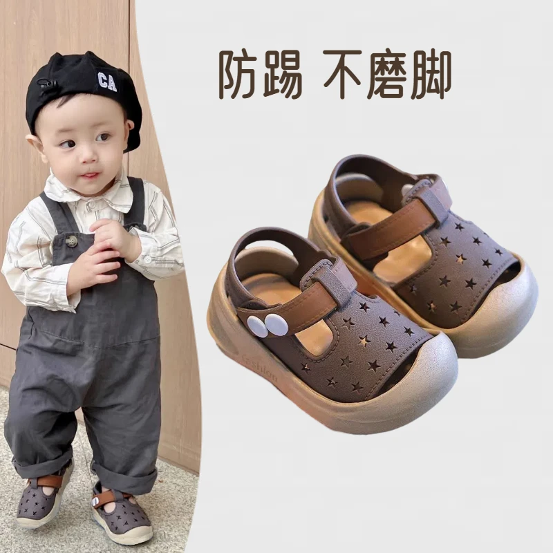 新款小童夏季学步凉鞋透气防滑包头防碰撞婴儿0-3岁男女宝宝凉鞋