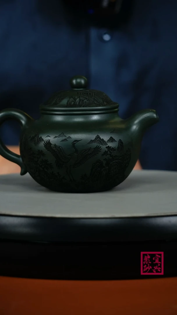 茶壶紫砂顾建华翡翠绿泥莲子200cc