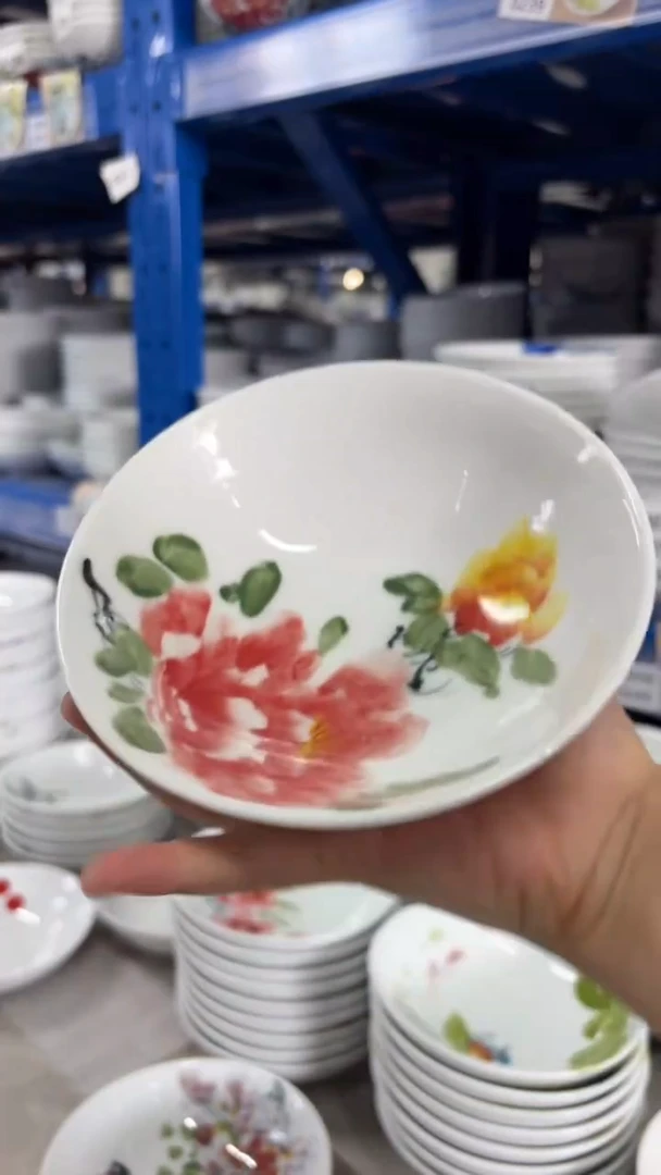 瓷片景德镇高温釉中彩-小胖碗