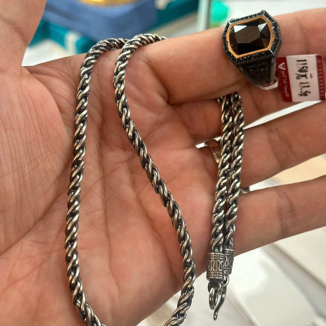 坠链均925银莫桑石 爱敏纯银首饰项链