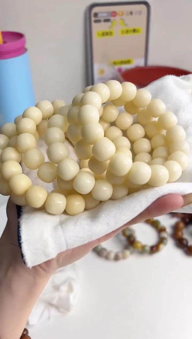 手串菩提根/象牙果沐j32糯米糍干磨桶珠13*14mm手串