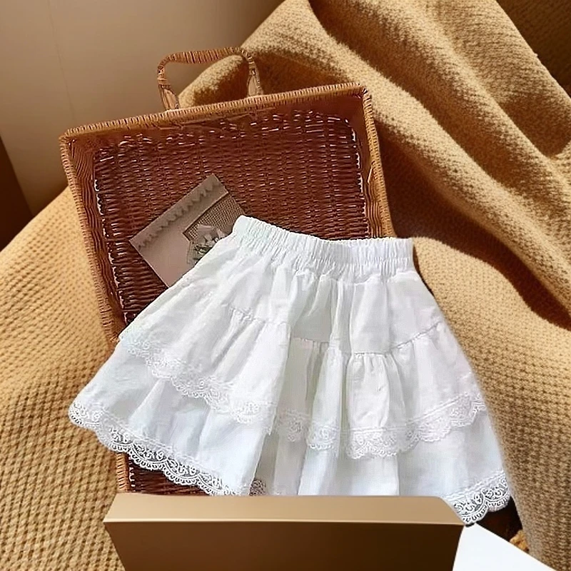 白色芭蕾2025新款夏季半身小短裙防走光裙子儿童半裙女童洋气百搭
