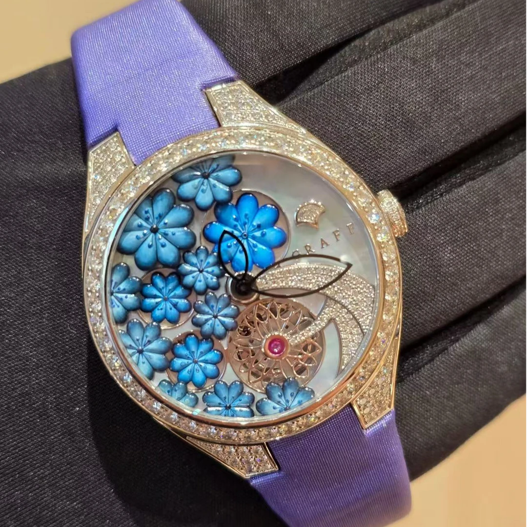 Graff/格拉夫 格拉芙女表 贝母盘面 18k白金材质 37mm表径