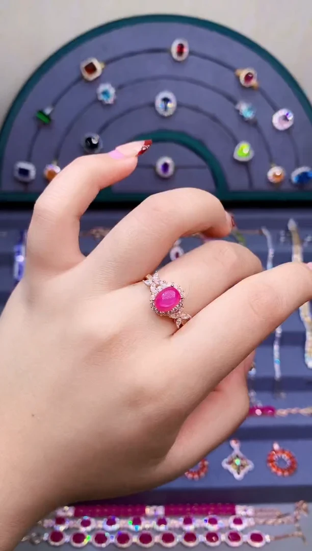 【闪购商品】红宝石戒指银S925镶嵌4