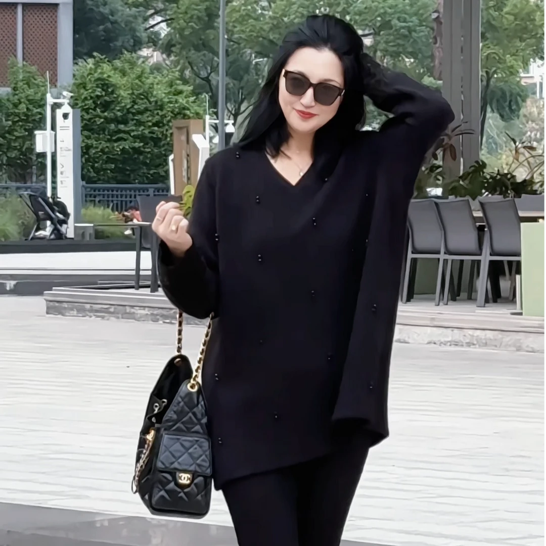【娜姐秋冬穿搭8125】巴瑟大码女装470克宽松显瘦百搭潮流长袖上衣