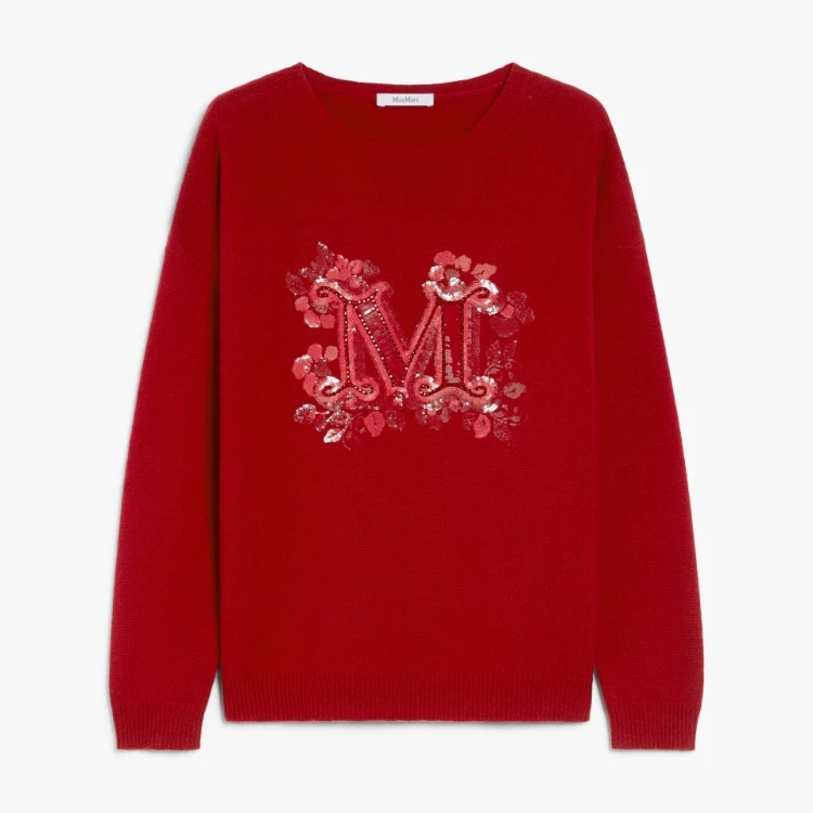 全新未使用 MaxMara 【国现】女士新款红色毛衣 Quota 030