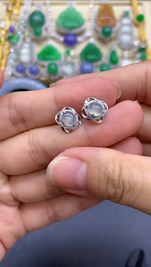 18K金镶嵌翡翠耳饰134-中国好珍宝