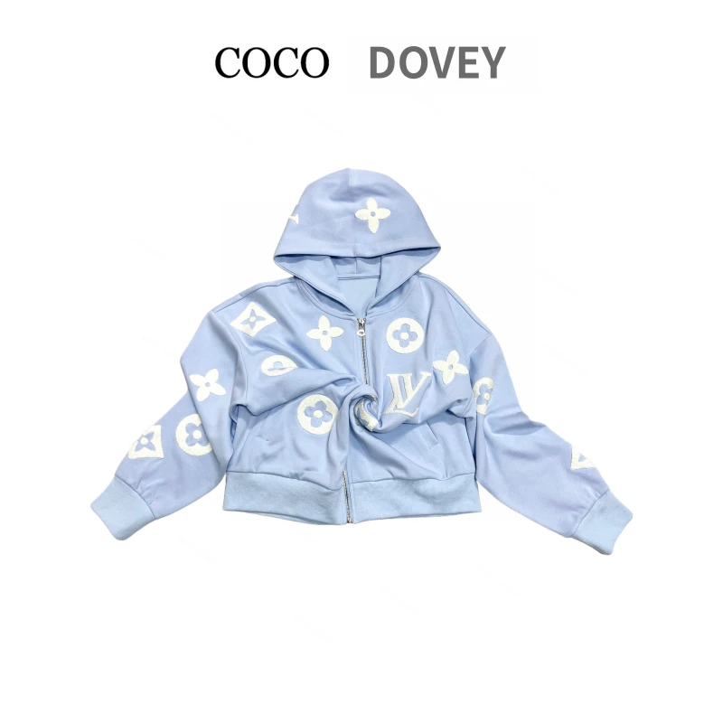 【COCODOVEY】潮流街头时尚百搭长袖连帽短外套7827