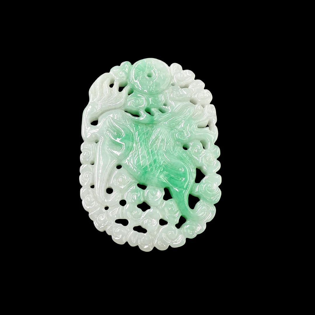 清代翡翠麒麟牌饰【华夏藏古】052109