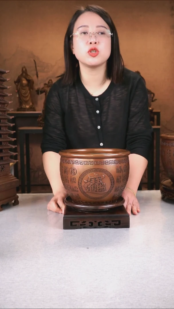 铜用****1紫铜材质 中号福缸