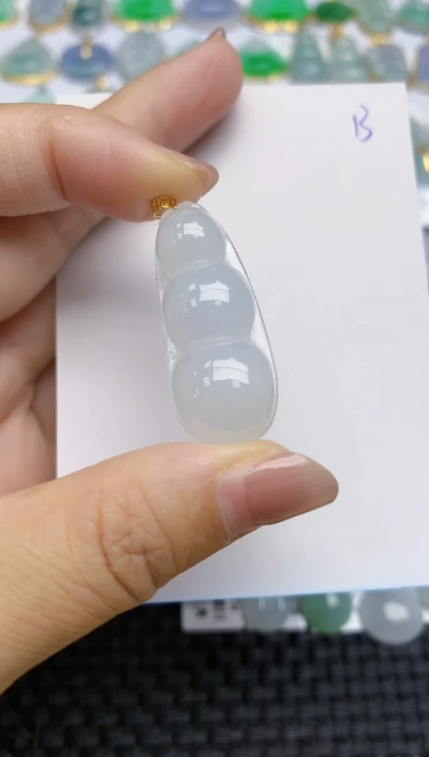 【闪购商品】翡翠颈饰18K金镶嵌天然A货翡翠 13