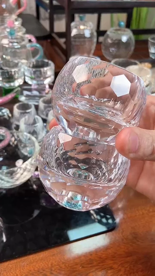 【闪购商品】玺宴新款水晶球形茶碗绿松石2个装