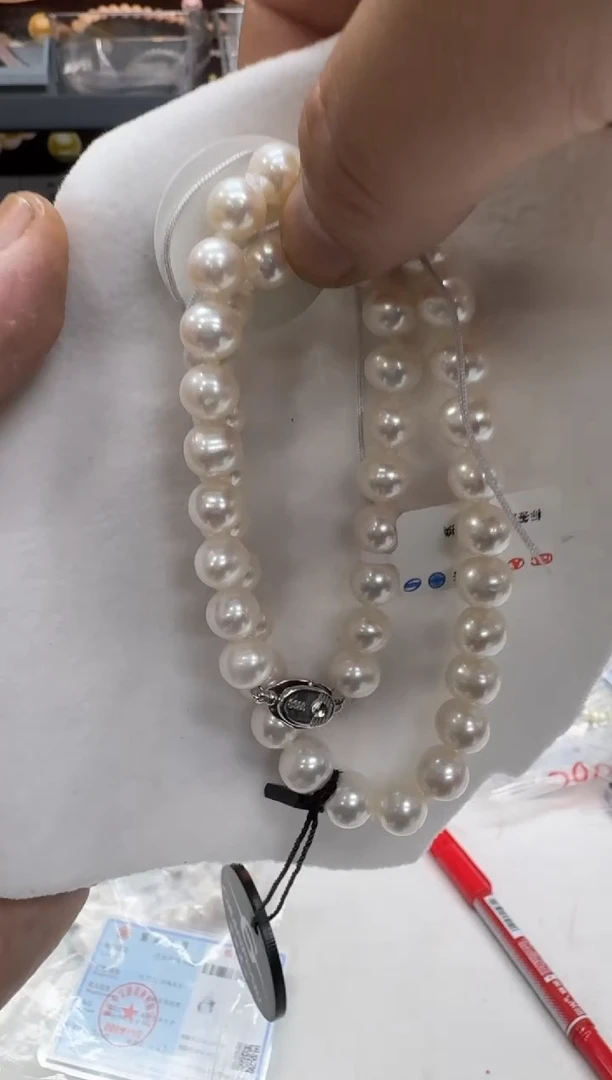 【闪购商品】淡水珍珠项链银S925镶嵌无核-双标 9-10mm