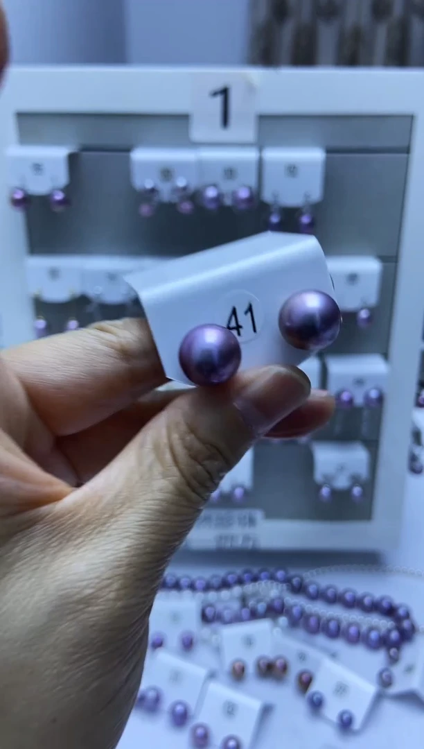 银S925镶嵌耳饰淡水珍珠41