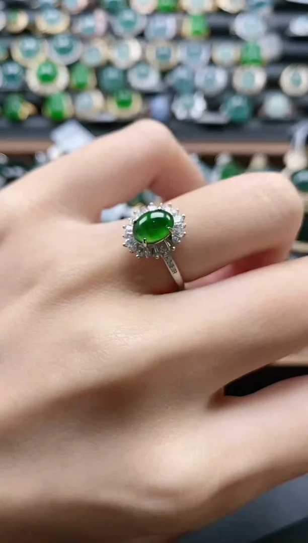 【闪购商品】翡翠戒指银S925镶嵌51511