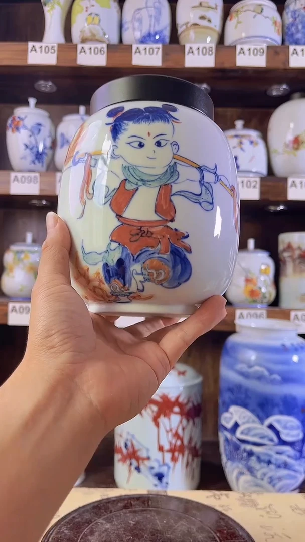 心**印迎君陶瓷纯手工手绘 纯手工拉坯
