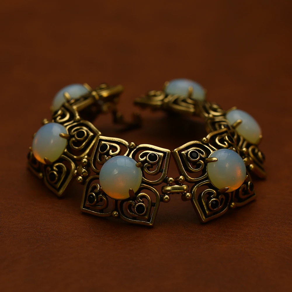 铜合金手链 中古vintage气质精致精美设计师重工手链-3204