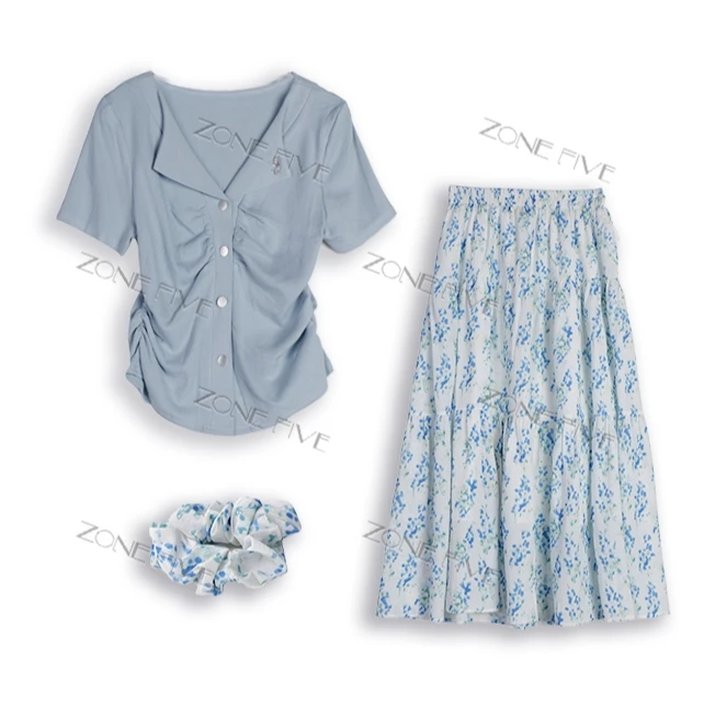 D&Q STUDIO法式纯欲风东南亚风时尚套装减龄气质套装Q004