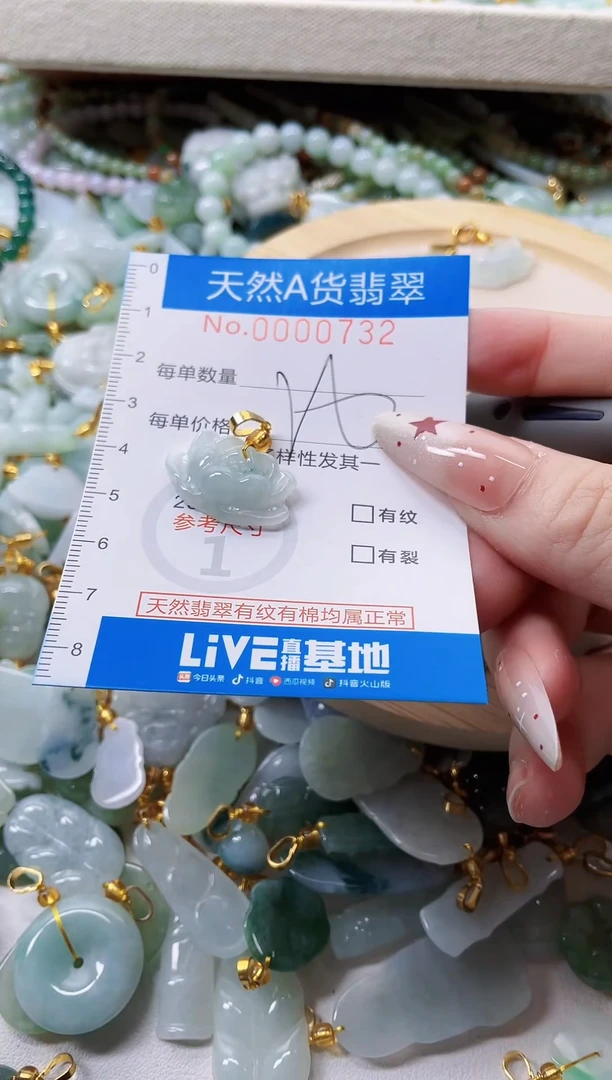 颈饰未镶嵌翡翠净货挂件-0732