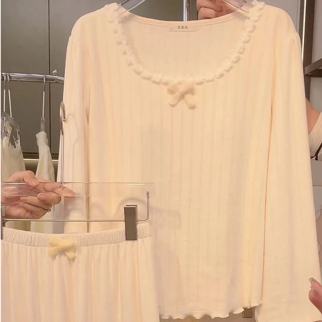 【白雪公主】2024新款海岛绒睡衣女秋冬家居服舒适宽松简约