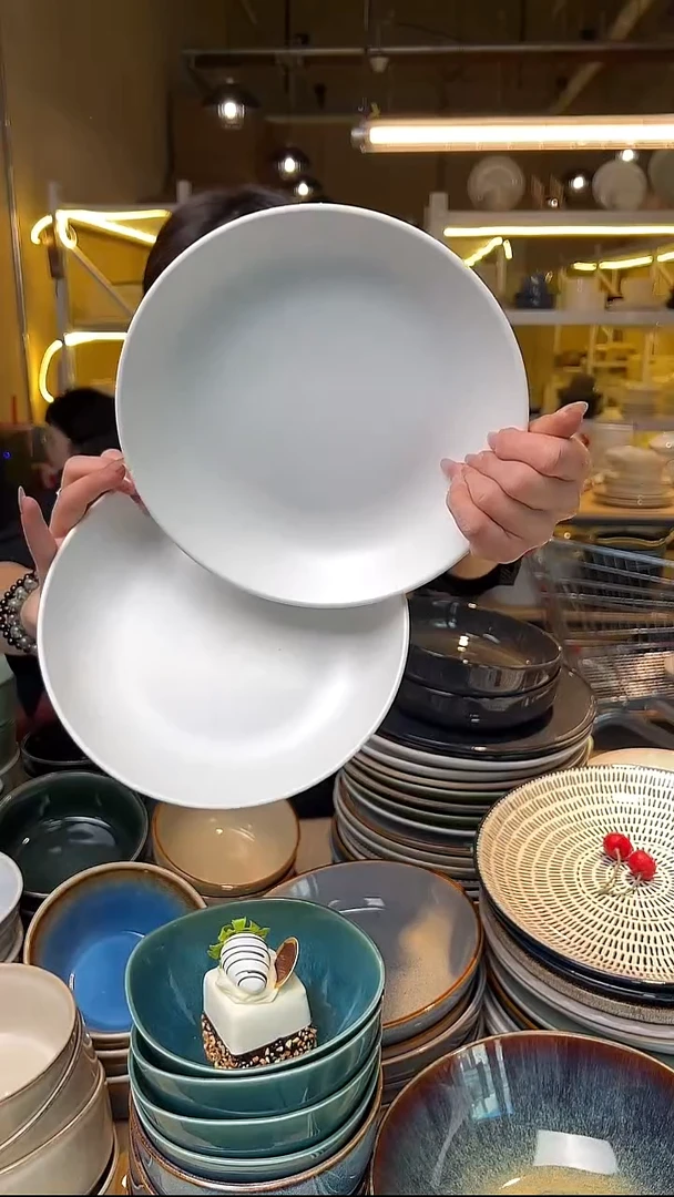 瓷136外贸尾货高温釉下彩陶瓷餐具默认微瑕