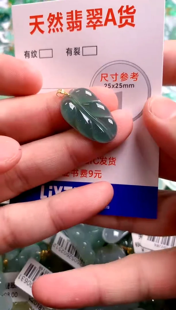翡翠18K金镶嵌颈饰23000302