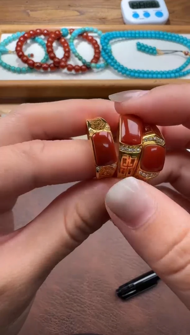 18K金镶嵌1南红玛瑙地**～配饰配饰