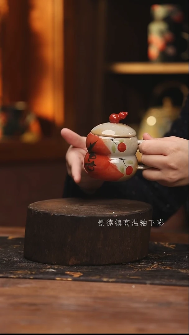 陶瓷景德镇高温釉下手绘陶瓷@L831@