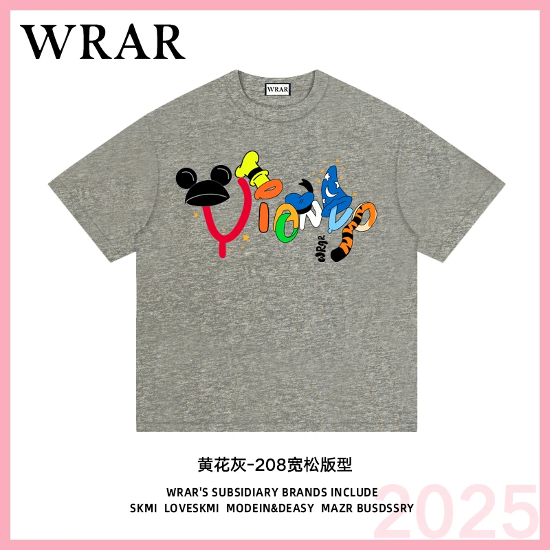 【米奇英文】新品夏季透气宽松复古百搭T恤休闲圆领设计师印花1