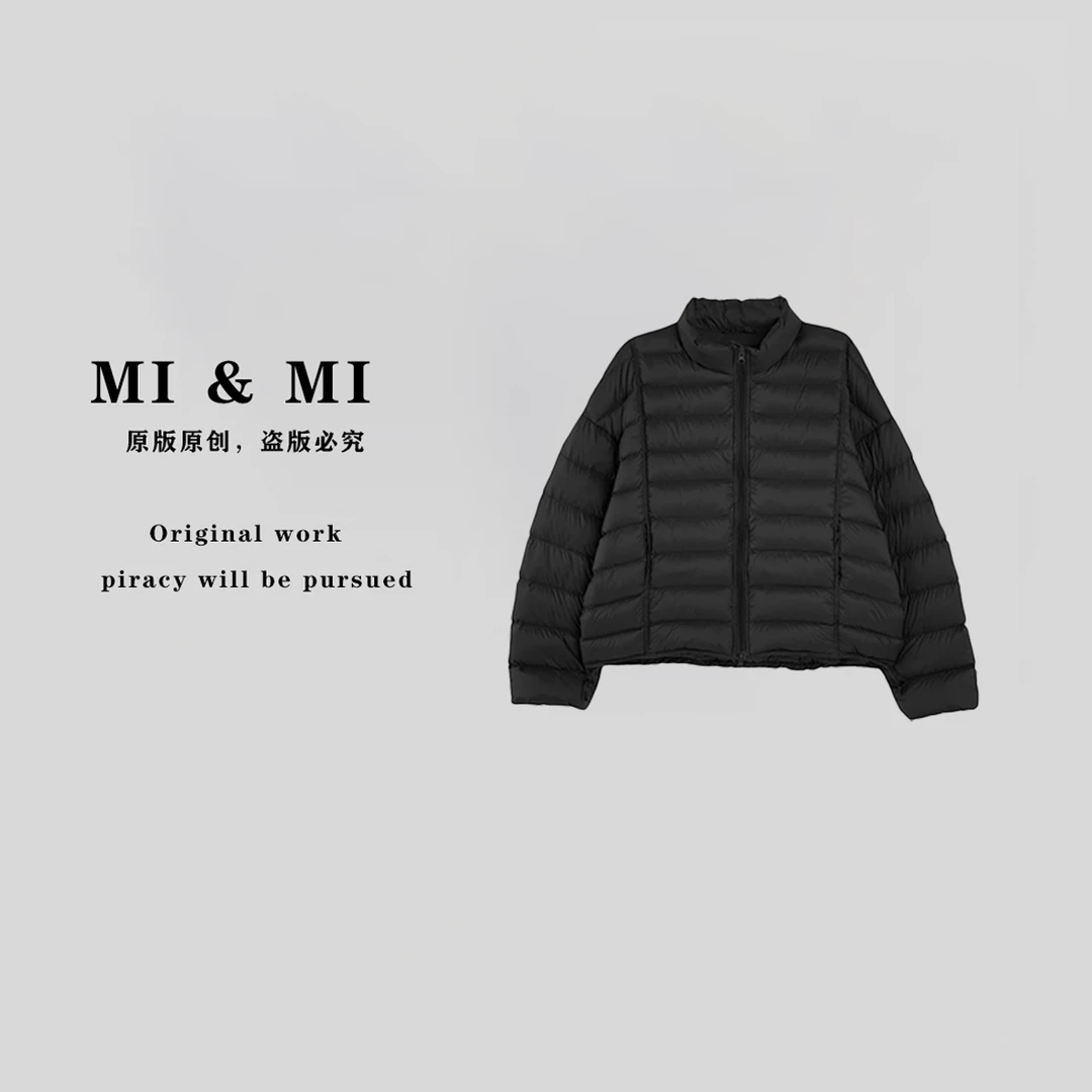 【米米服饰】“三星安心90白鸭绒”排骨立领百搭羽绒服 2502-338