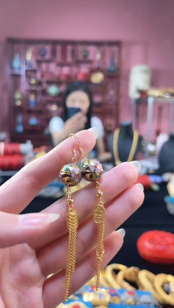 非遗技艺 景泰蓝耳饰