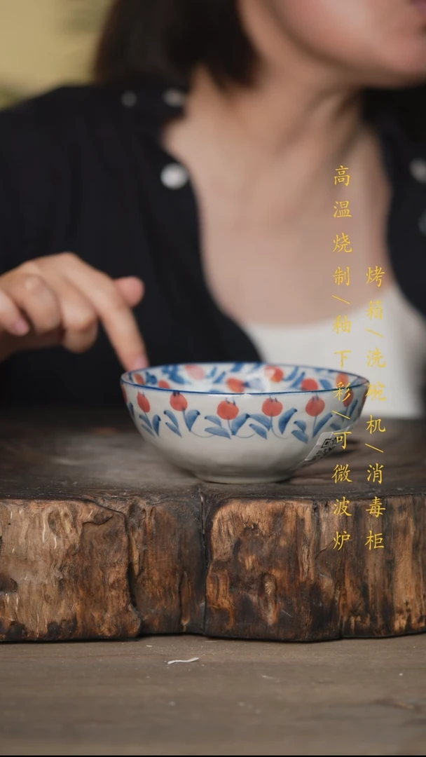碗景德镇高温釉下彩可微波烤箱洗碗机