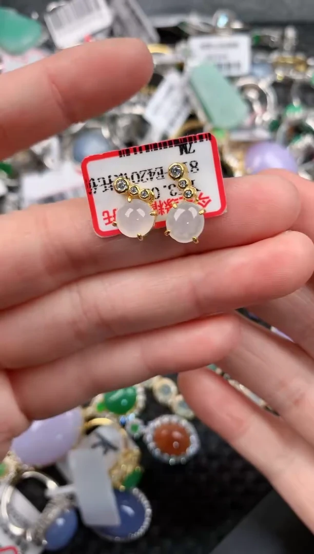 银S925镶嵌戒指翡翠888      8