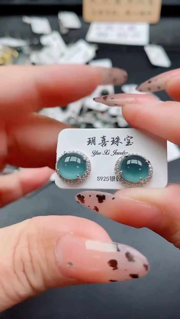 银S925镶嵌戒指翡翠1