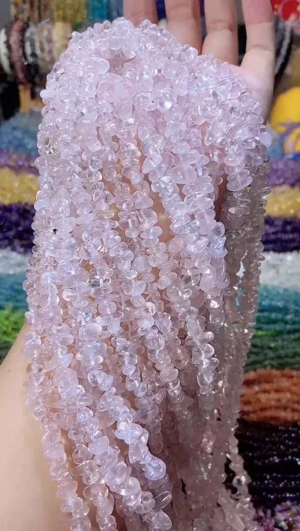 未镶嵌珠宝半成品水晶aaa粉水晶