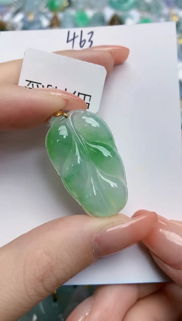 【闪购商品】翡翠颈饰18K金镶嵌天然缅甸翡翠A货