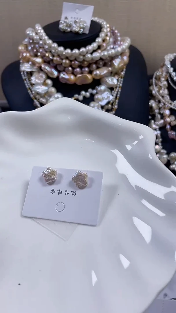 未镶嵌耳饰淡水珍珠【纯恬饰品】