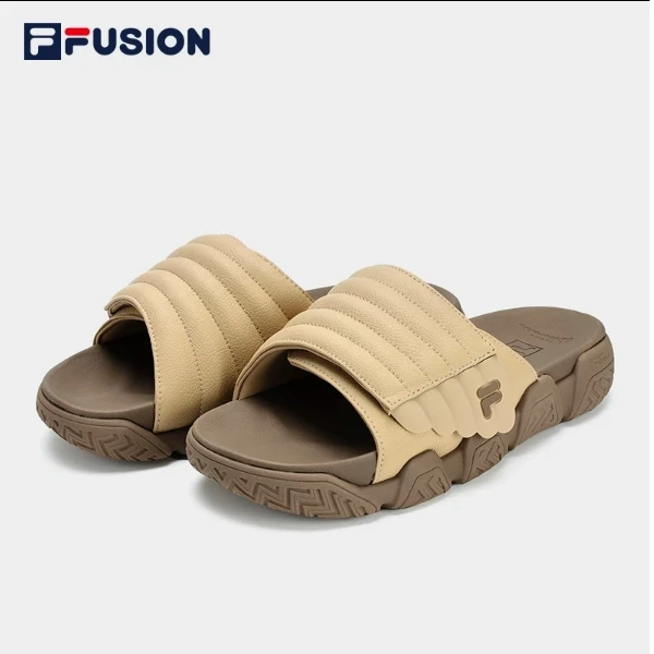 【面包沙滩鞋】FILA斐乐情侣厚底脚感松软外穿拖鞋防滑T12WM321507F