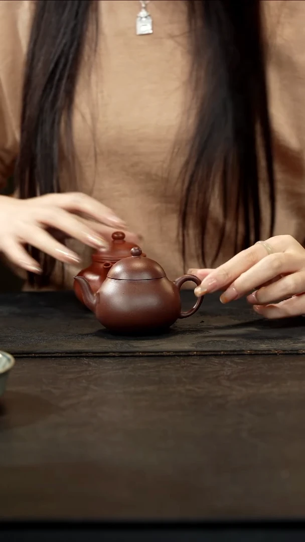 茶壶紫砂老紫泥梨式120cc